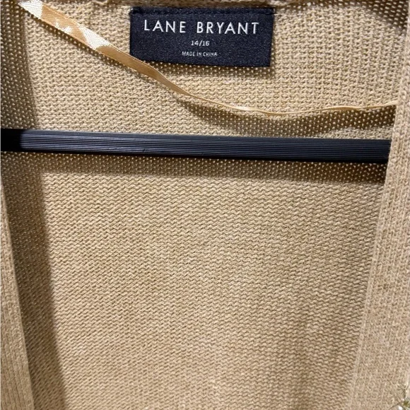 Lane Bryant Sweater Womens Plus Cardigan Open Front Metallic Gold New - Picture 2 of 4